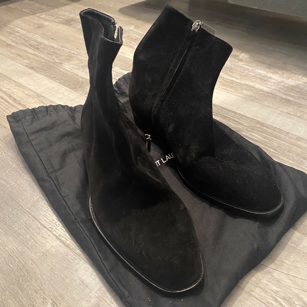 YSL Chelsea Boot, Size 9, Suede, Black